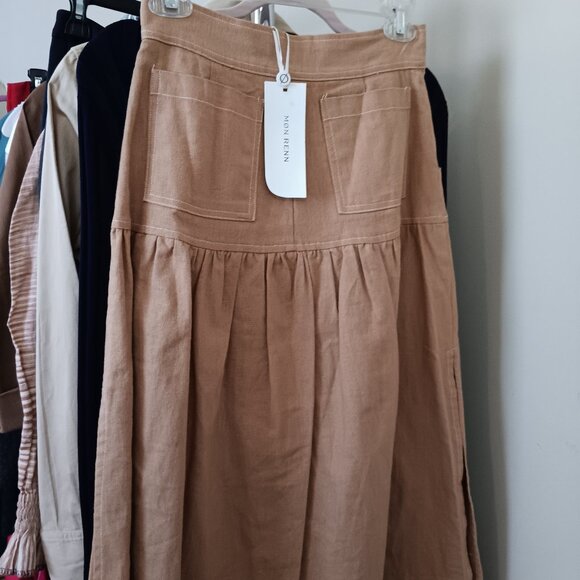 Women's Mon Renn Golden Toasted Tan Maxi Skirt - Picture 3 of 7